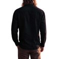 thumbnail image 4 of LODIENY Mens Linen Henley Shirts Casual Lightweight Loose Fit T Shirt Long Sleeve Banded Collar Half Button Down Vintage Beach Tops Black XXL, 4 of 5