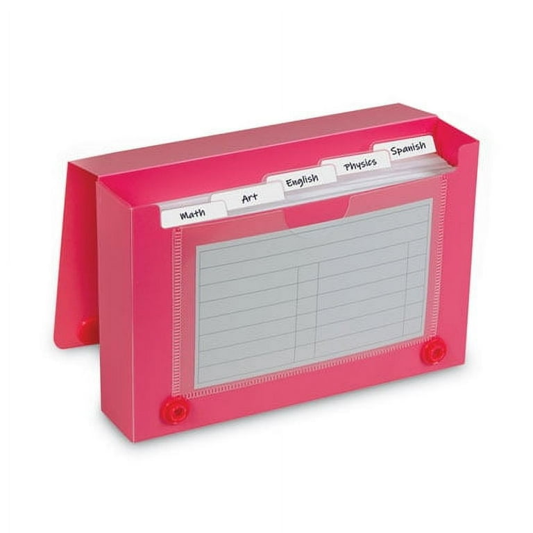 Index Card Case, Holds 100 3 x 5 Cards, 5.38 x 1.25 x 3.5, Polypropylene,  Assorted Colors - Sandhills Office Supply