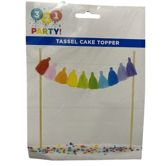 RAINBOW Tassel Cake Toppers by 321 Party! 8" Wide
