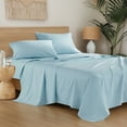 thumbnail image 6 of Regency Heights King 4-Piece 144TC Solid Cotton Sheet Set Light Blue, 6 of 10