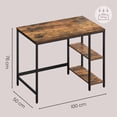 thumbnail image 3 of VASAGLE Computer Desk, 39.4-Inch Wide Home Office Desk for Study, Writing Desk with 2 Shelves on Left or Right, Steel Frame, Industrial, Rustic Brown and Black ULWD046B01, 3 of 9
