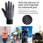 Thermal Winter Glove Liners for Cold Weather for Men & Women - Thin, Lightweight & Warm Black Gloves for Texting, Cycling & Driving - Touchscreen Smartphone Compatible,GreyM