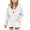 White, variant on fatyb Girls Zip up Hoodies Drawstring Waist Hooded Sweatshirt Long Sleeve Fashion Jacket with Pockets