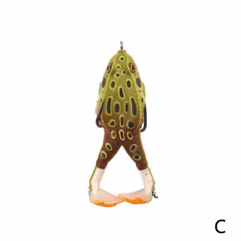 Realistic 3d Eyes Hollow Frog Lure Soft Fishing Lures Heavy Frog Rubber Diving Frog Bait For