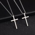 thumbnail image 4 of Cross Necklace For Men, Silver Black Gold Stainless Steel Cross Pendant Necklace For Men, 23.6 Inches Chain, 4 of 5