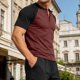 thumbnail image 2 of Ceisia Men's Slim Fit Waffle Knit 2-Piece Set Raglan Sleeve Henley Short Sleeve T-Shirt with Elastic Waist Drawstring Shorts Gifts, 2 of 5