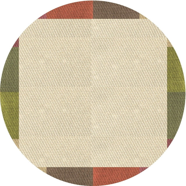 Ahgly Company Tapis d'Intérieur Lavables en Machine, Ronds, Transitionnels, Dorés à la Vanille, Ronds de 6 Pi