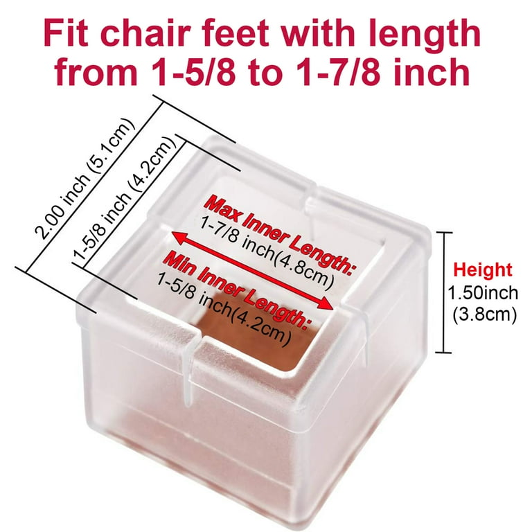 Chair Leg Caps Silicone Protectors for Hardwood Floor Square