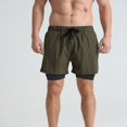 thumbnail image 2 of LYMAYTER Men's Layered Workout Shorts 2-in-1 Quick Dry Training Athletic Breathable Shorts for S-3XL, 2 of 9