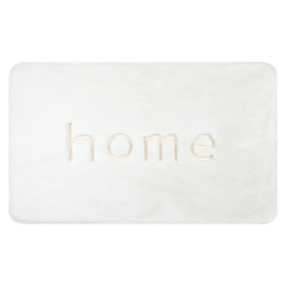 Unique Bargains Funny Letters Bath Rugs Non Slip Washable Bath Mats White 16" x 24"