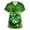 Dark Green, variant on St. Patrick's Day Womens Scrub Top V Neck Short Sleeve Tops Shamrock Printed Plus Size Nursing Uniforms St. Patrick's Day Soft Stretchy Holiday Scrub T Shirts