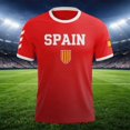 thumbnail image 4 of WAYUTE Men's Spain Soccer T Shirt Short Sleeve Athletic Crew Neck Tee with DIY Name Number Patriotic Pattern Sport Top for Game Days, 4 of 5