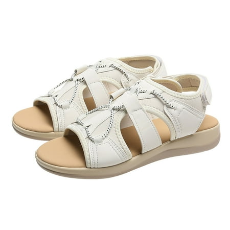 

nsendm Sunflower Shoes Women Sandals Shoes Leisure Women s Casual Fashion Sandals Small Wedge Sandals for Women White 8.5