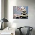 thumbnail image 3 of JEUXUS , Grey Stone with Ocean Cherry Blossom Pink Floral Canvas Wall Art, Abstract Art Wall Art for Living Room Bedroom Bathroom Home Decor Ready to Hanging, 3 of 4