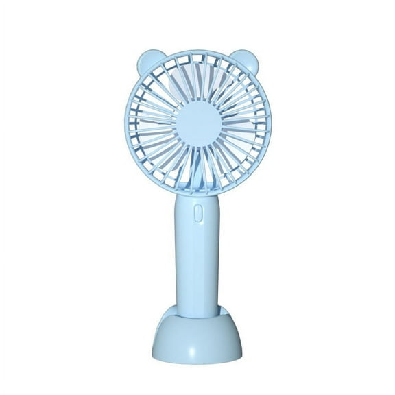 RoamHome Electric Mini Fan Charging Small Fans USB Rechargeable Cartoon Handheld 800mAh Battery Powered Portable Fans Personal Cooling Fan That Blows Cold Air (Blue)