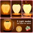 thumbnail image 2 of Luz de noche de fresa, linda lámpara de fresa de silicona, luz de noche LED linda para niños, (blanco) brillar Electrónica, 2 of 5