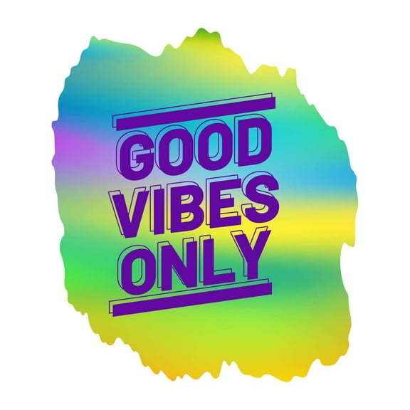 Good Vibes Only Inspirational Uplifting Quote Watercolor Design Wall Art Sticker Designs Vinyl Stickers For Home House Walls Rooms Windows Bedroom Decoration Size (20x20 inch)