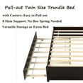 thumbnail image 5 of Full Platform Bed Frame with Twin Size Trundle, Full Size Stroage Bed with 2 Drawers and Slats Support, Solid Pine Wood Bed Frame for Bedroom, No Box Spring Required, Espresso, 5 of 7