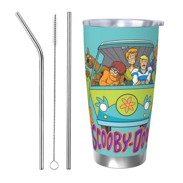 Vaso de 20 oz de Scooby-Doo, taza de viaje para café con aislamiento al vacío de acero inoxidable, taza de café, taza de viaje con tapa, taza térmica para exteriores
