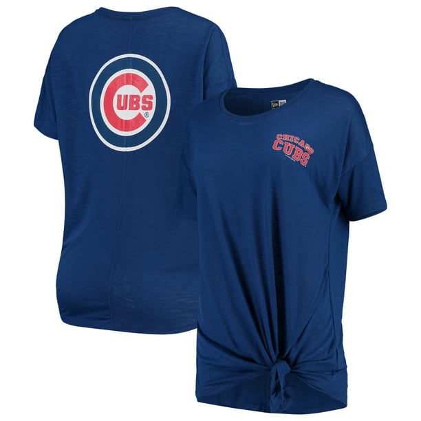 Chicago Cubs New Era Women's Scoop Neck Side Tie T-Shirt - Royal ...