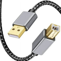 USB 2.0 Printer Cable 3FT, Braided Zinc Alloy Case USB A to B Cable, High-Speed Printer Cord
