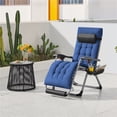 thumbnail image 2 of Yaheetech Outdoor Zero Gravity Folding Lounge Chair With Padded Cushion, Navy Blue, 2 of 7