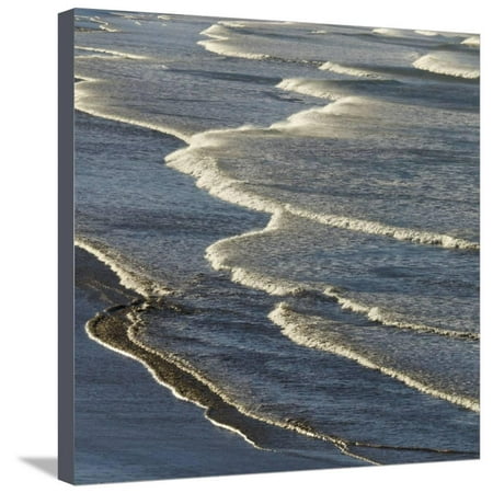 Surf Coming on Beach in Hicks Bay, East Cape, New Zealand Stretched Canvas Print Wall Art By Momatiuk -