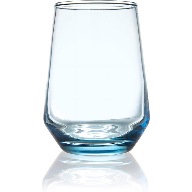 Vaso transparente pesado – Vasos para agua, leche, jugo, cerveza, whisky, vino I tazas de 13 onzas