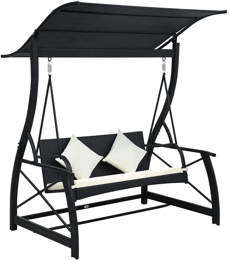 Patio Swing Chair, Outdoor Swing with Canopy, 3Seater Garden Swing