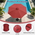 thumbnail image 6 of Aoodor Patio Umbrella Replacement Canopy for 10 ft 8 Ribs Table Umbrella, Outdoor Umbrella Replacement for Market Parasol, Crimson Red Canopy Only, 6 of 8