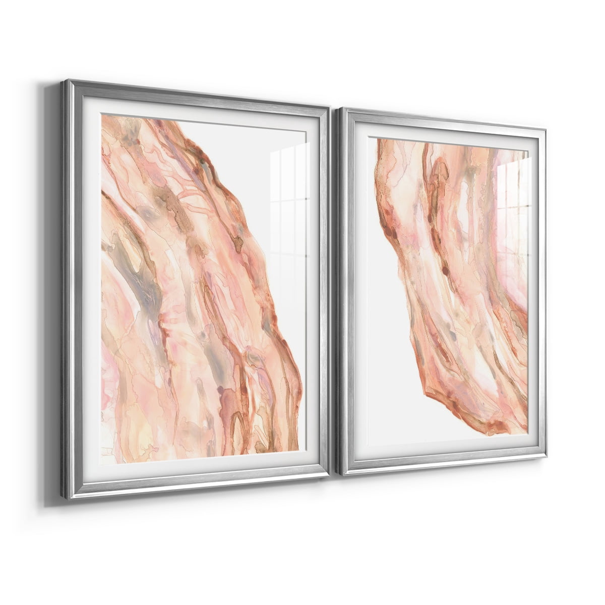 Wexford Home Rose Quartz I Premium Framed Print, 26.5" x 36.5" - Ready to Hang, Silver (Set of 2)