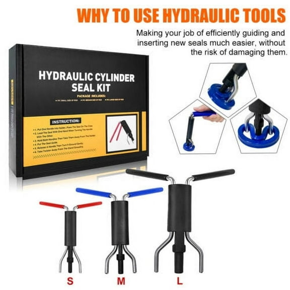 3 X Hydraulic Cylinder Piston Rod Seal U-cup Installation Tool Kit Set Universal