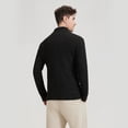 thumbnail image 3 of SOMER Men's Cardigan Sweater Jackets Long Sleeve Knitted Stand Collar Cable Button Loose Casual Sweaters with Pockets, 3 of 7