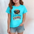 thumbnail image 2 of UngA USA 250th Anniversary T Shirt Boys Girls American Flag Shirts 4th of July T-Shirts Toddler Cotton Patriotic Tops Tee Kids Independence Day Clothes (13-14 Years,Sky Blue), 2 of 5