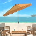 thumbnail image 2 of SAFAVIEH Elegant 11' Market Crank Round Patio Umbrella, Yellow, 2 of 6