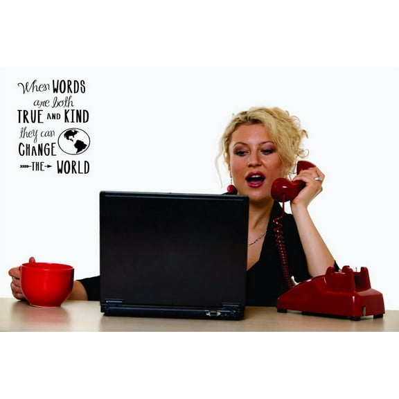 Custom Decals When Words Are Both True And Kind They Can Change The World. Wall Art Size: 16 X 24 Inches Color: Black