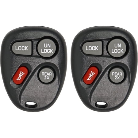 Easy to Use Replacement for Keyless Entry Car Key Fob Vehicles That Use 4 Button KOBLEAR1XT 15043458 Remote - 2 Pack