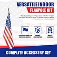 thumbnail image 3 of Super Tough Indoor Flag Pole kit 7ft - Metal Spear - Gold Texture Base - Aluminum Flagpole with Brass Finish - Heavy Duty Inside House Flagstaff - Interior Shaft and Stand - No Ensign Included, 3 of 7