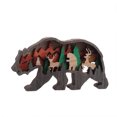 thumbnail image 4 of (Lámpara Bear-plus) Adorno hueco multicapa para el hogar de oso pardo tallado en madera, 4 of 13