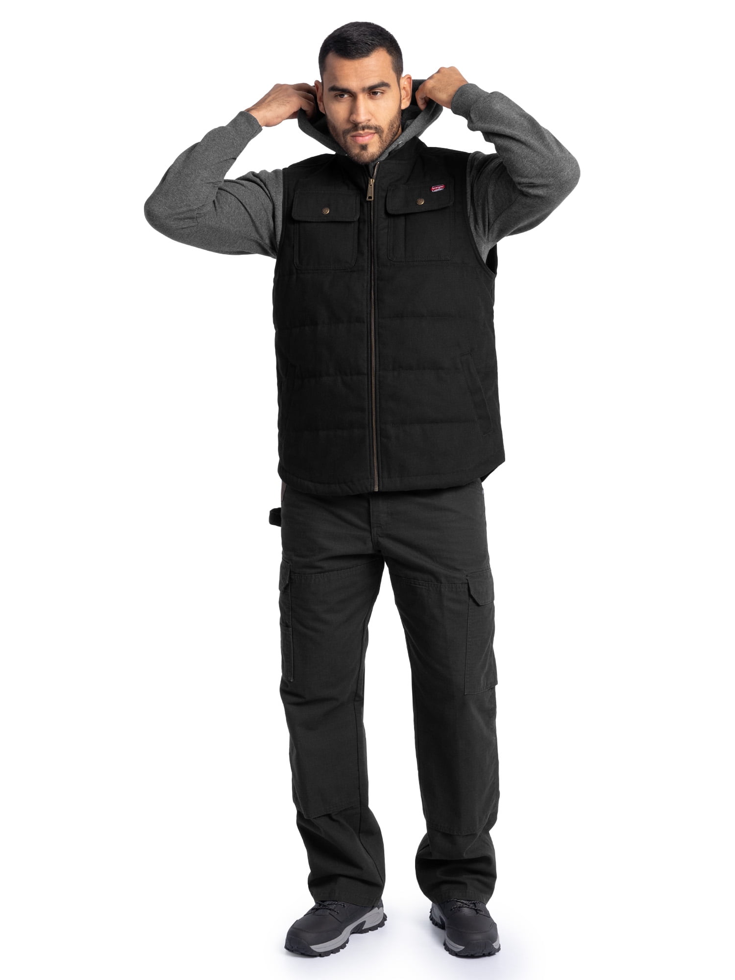 Wrangler Workwear Men's Quilted Duck Work Vest, Size Small to 3XL (Men's and Big Men's)