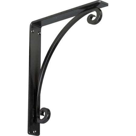 

1.5 x 10 x 12 in. Legacy Wrought Iron Bracket - Single Center Brace Powder Coated Black