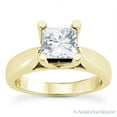 thumbnail image 2 of Square Brilliant Cut Charles & Colvard Moissanite Solitaire Engagement Ring in 14k Yellow Gold, 2 of 4