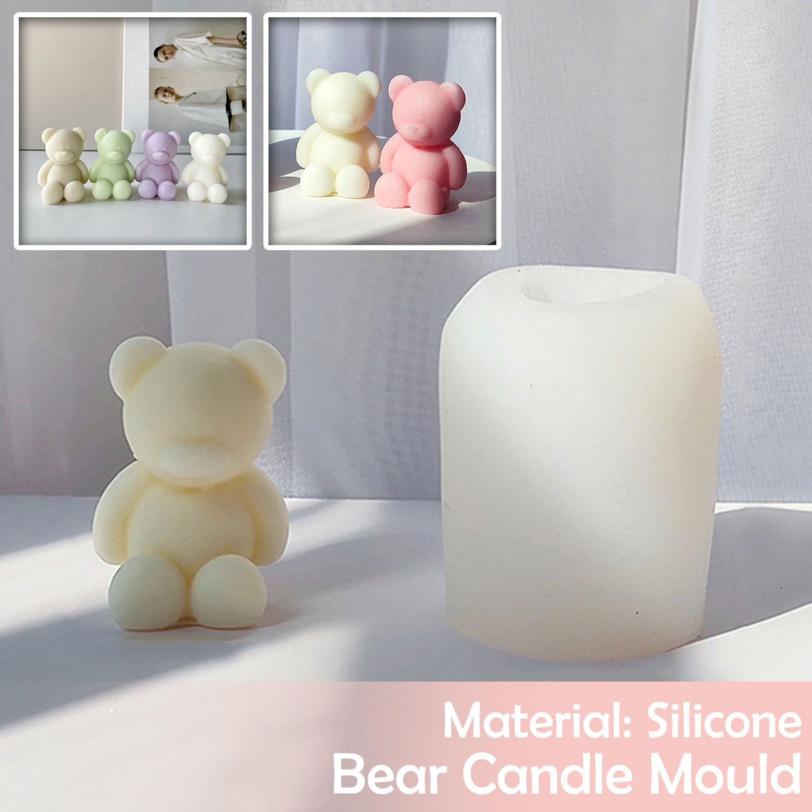 3D DIY Bear Candle Mould Cute Animal Candle Aromatherapy Silicone MoU5 H8S8  