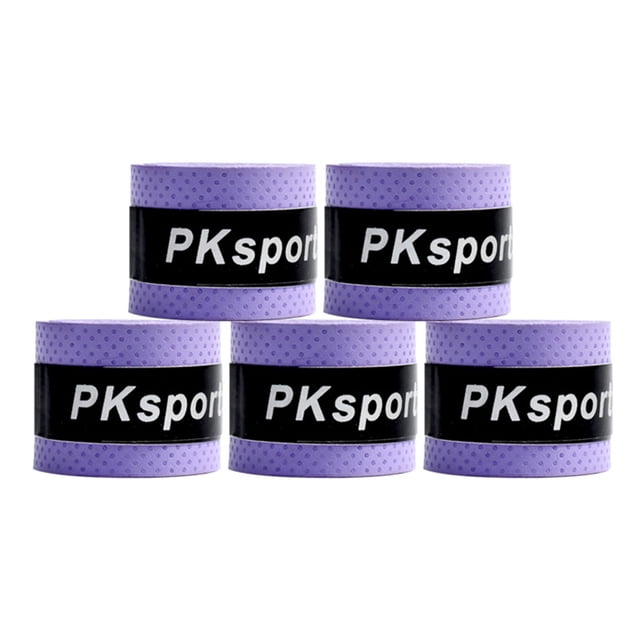 Hioecau 5Pcs Badminton Racket Grip Tape Anti-slip Sweat Absorbing Shock-proof Breathable Elastic Fishing Rod Tennis Racquet Paddle Overgrip Wrap