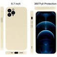 thumbnail image 2 of ORUYROP iPhone 12 Pro Max Case Compatible with iPhone 12 Pro Max Matte Silicone Gel Cover with Full Body Protection Anti-Scratch Shockproof Case 6.7 inch (Antique White), 2 of 7