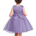 thumbnail image 4 of AJTQTH Girls Party Dress Stylish Sequined Sparkly Sleeveless Tunic Gowns High-Waisted Floral Accessories Solid Color Mesh Puffy Dress Purple 8 Years, 4 of 4