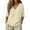 Beige, variant on Cotton Linen Shirts Tops for Women Shirts for Women Button Down V Neck 3/4 Sleeve Casual Henley Blouse Summer Top Gauze Blend Clothing,Blue,XXXL