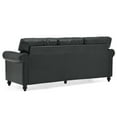 thumbnail image 3 of Classic Faux Leather Sofa Upholstered Couch with Removable Cushions and Rolled Arms for Living Room Office Apartment, 3 of 12