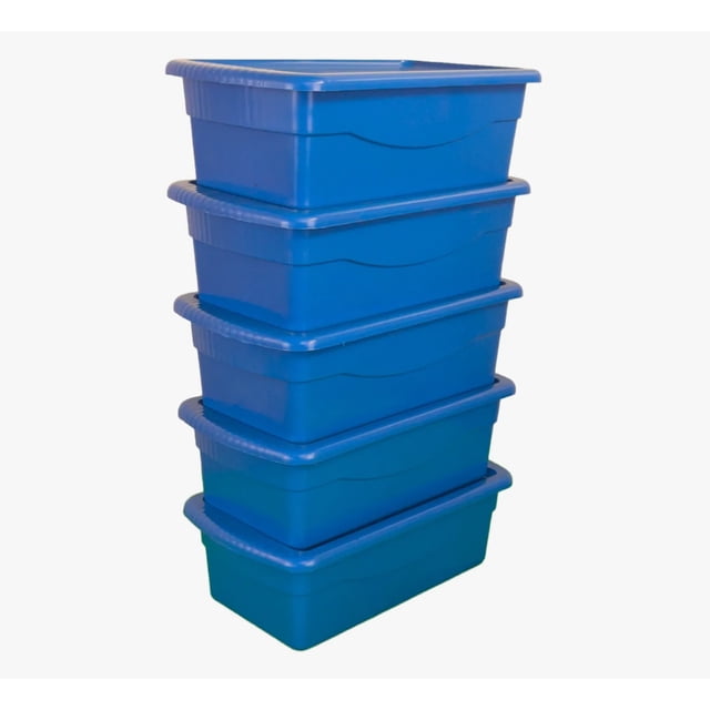 5 Caja Almacenamiento Plastico Zapatera Multiusos Organizado Modelo Azul