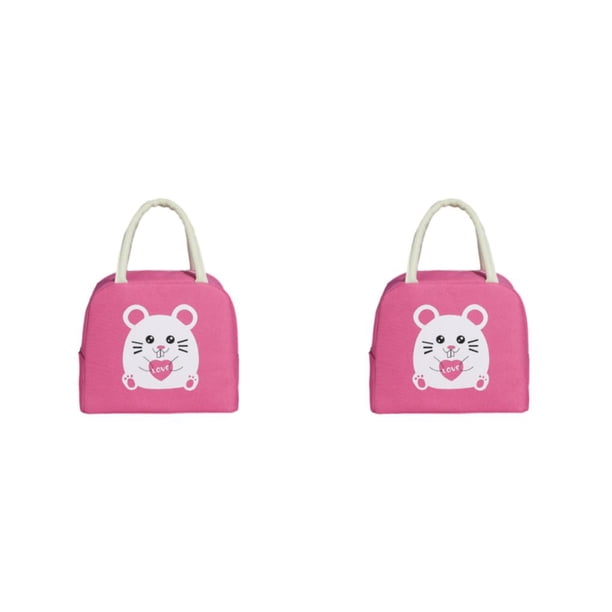Inteprter Bolsa para el almuerzo con gran capacidad: para el hogar o la oficina Bolsas para el almuerzo con diseño de gran capacidad para Rosa profundo 1 2Conjunto